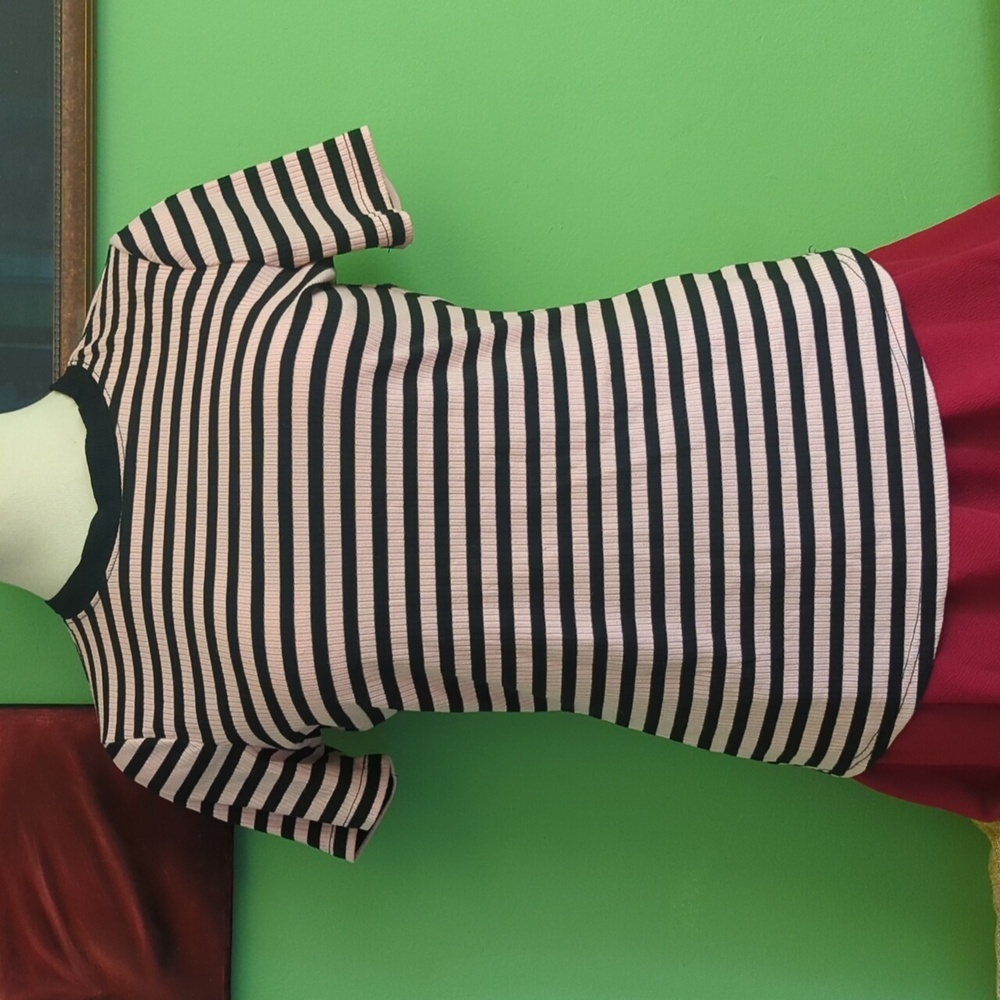 Striped pink And Black Tee